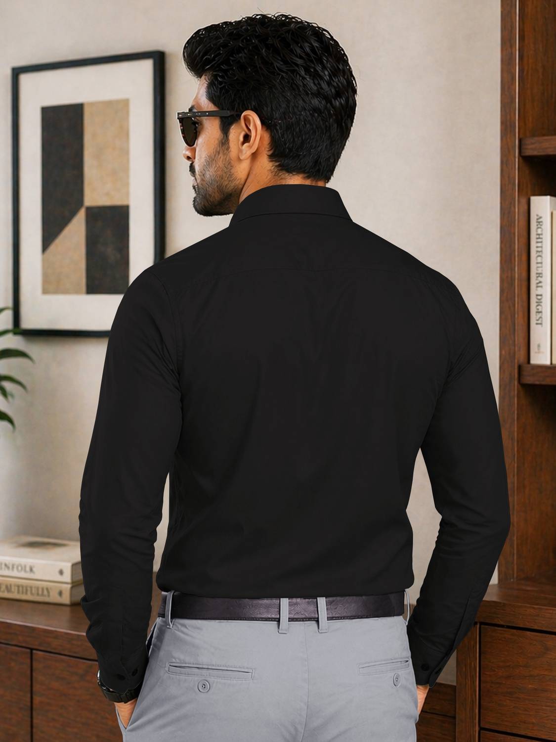 VeBNoR Men Regular Fit Solid Button Down Collar Formal Shirt