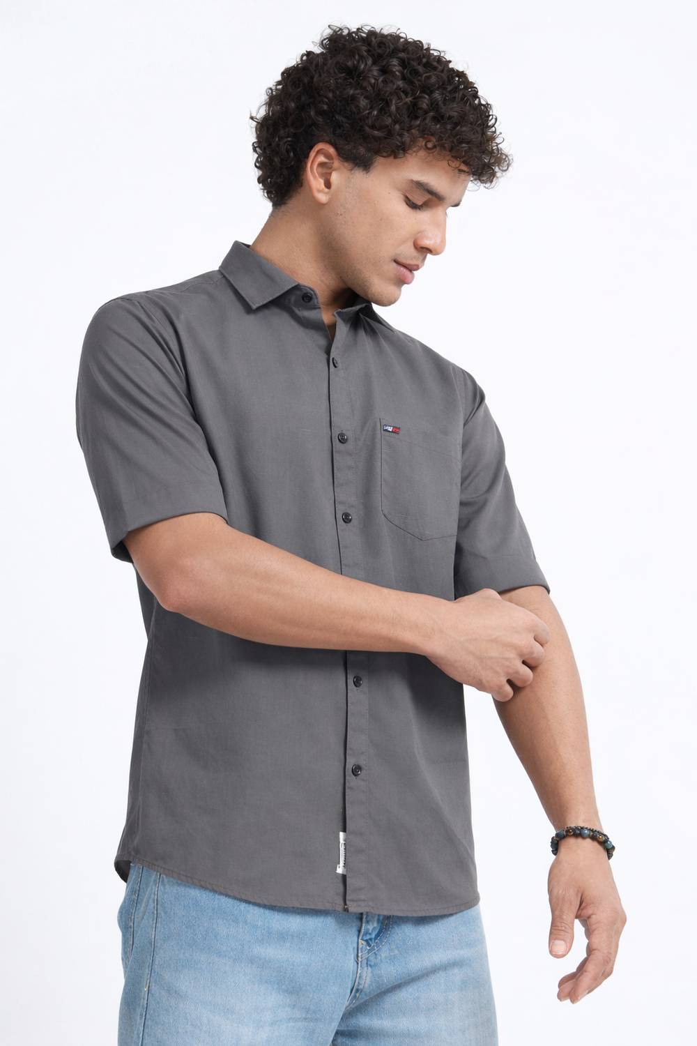 U.S. Pitchers Men Grey Casual Shirt - Image 3