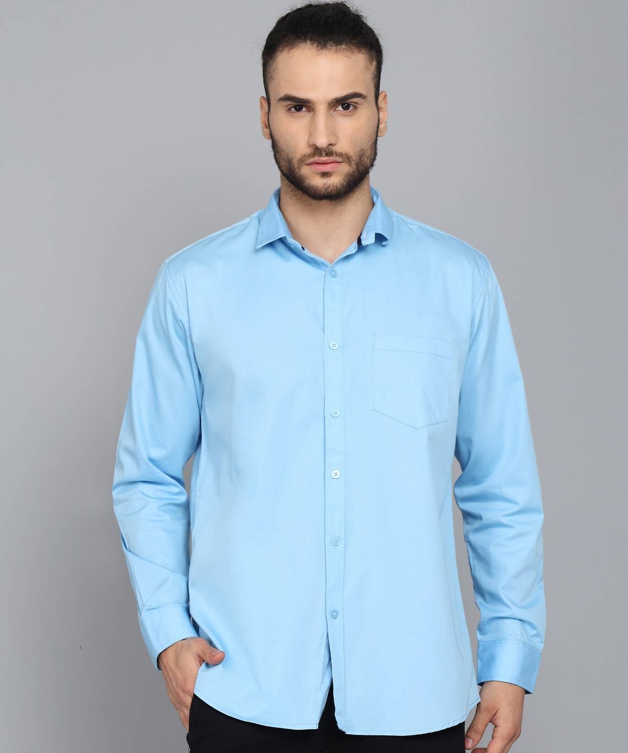 Kibit Men Slim Fit Solid Slim Collar Casual Shirt