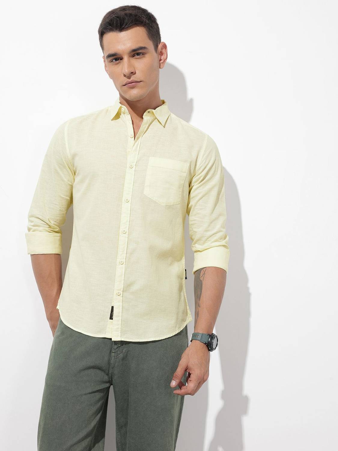 Roadster Men Yellow Casual Shirt - Image 3