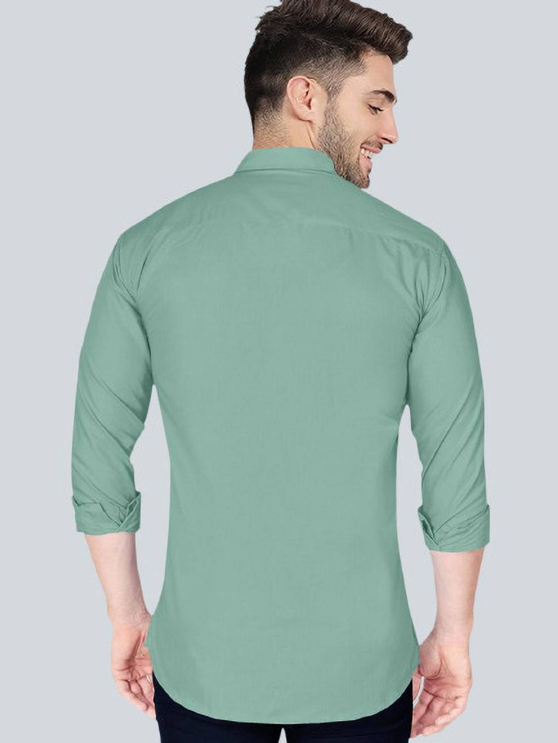 VTEXX Men Light Green Casual Shirt - Image 2
