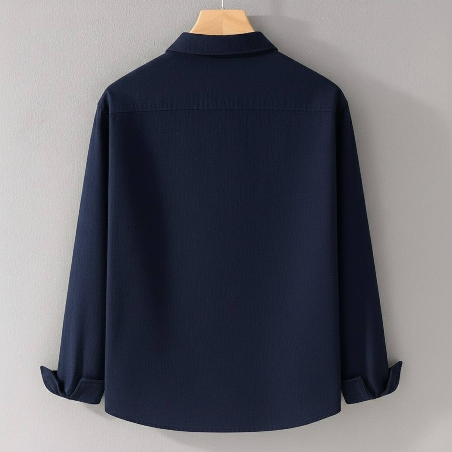 DLooK Designer Men Embroidered Dark Blue Shirt - Image 2
