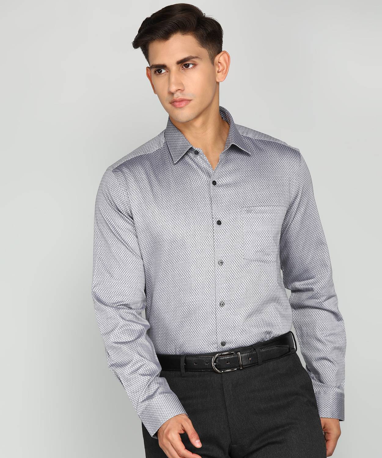 ARROW Men Slim Fit Self Design Spread Collar Formal Shirt
