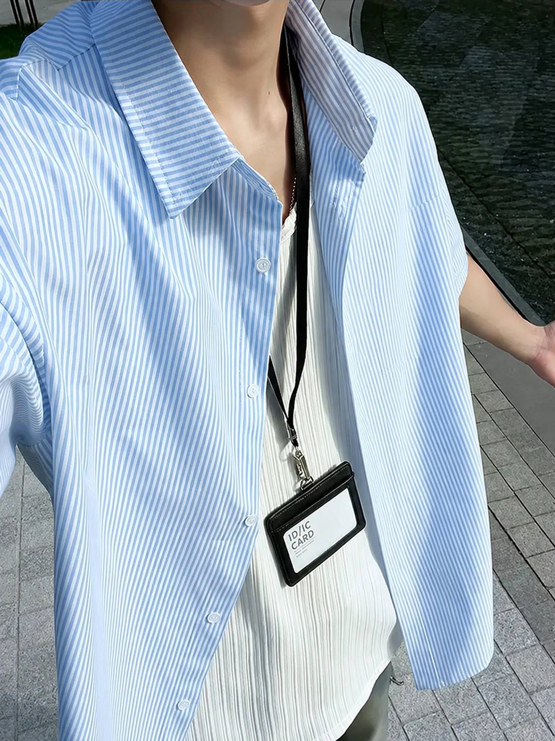 Asta Moda Men Striped Casual Pink White Shirt