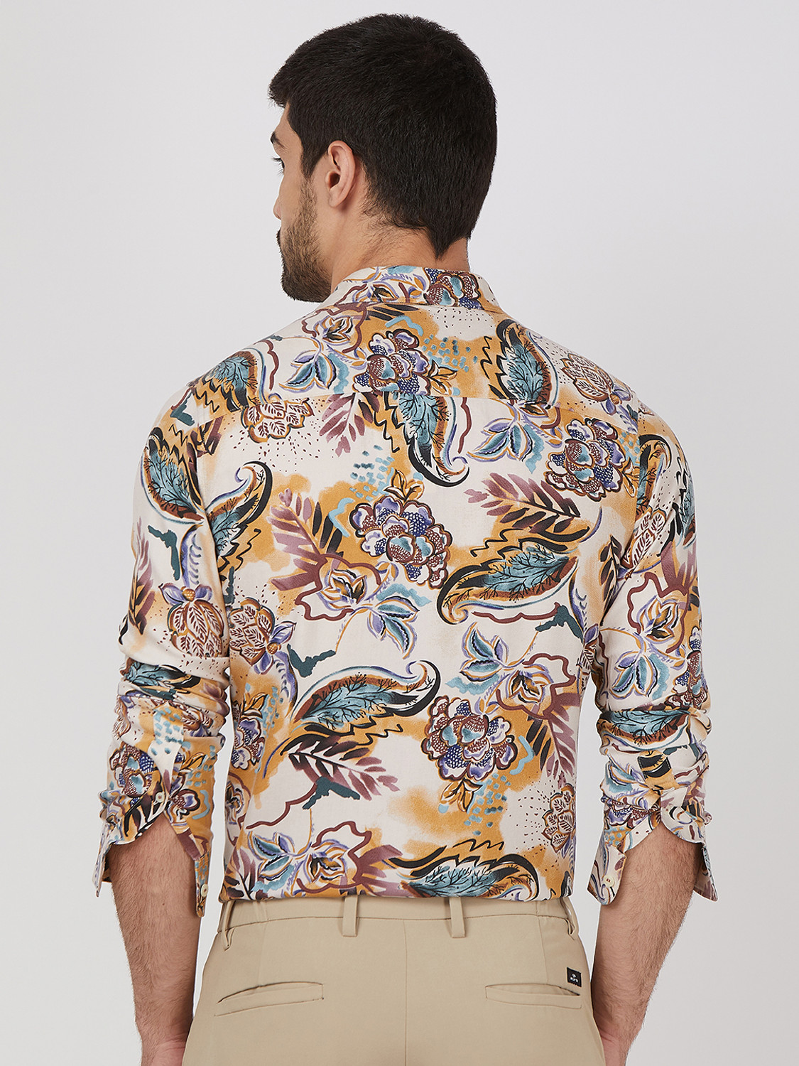 Image of MUFTI Men Printed Casual Multicolor Shirt