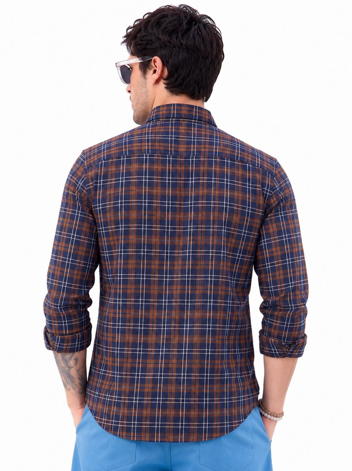 Image of YOUTH FIRST INDIAN BRAND Men Checkered Casual Multicolor Shirt
