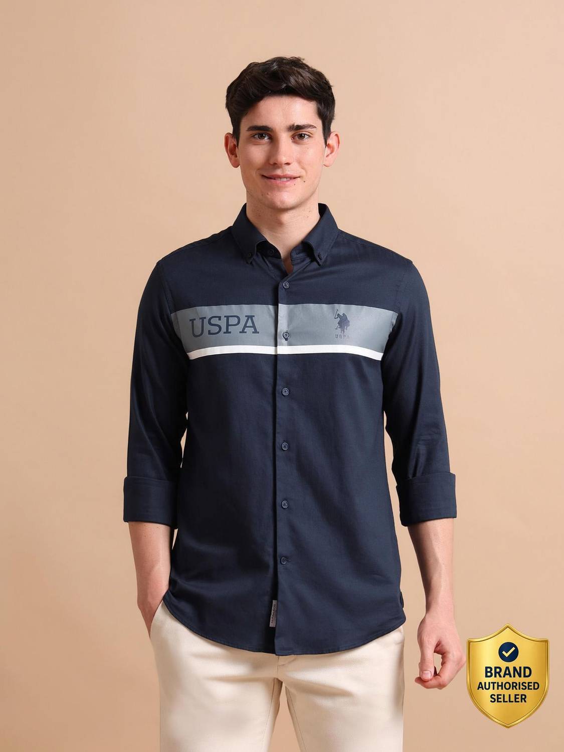 U.S. POLO ASSN. Men Blue Casual Shirt - Image 1