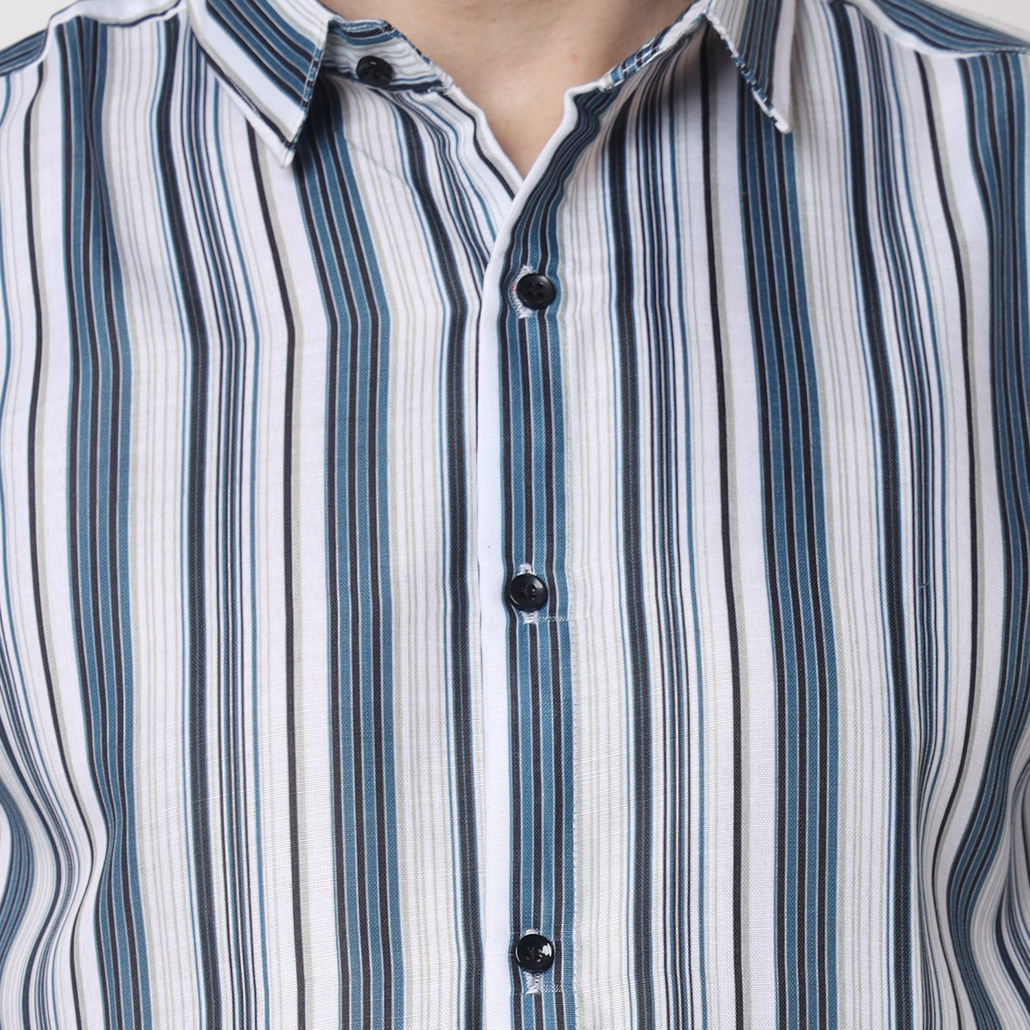 Image of iCome Men Striped Casual Green Shirt