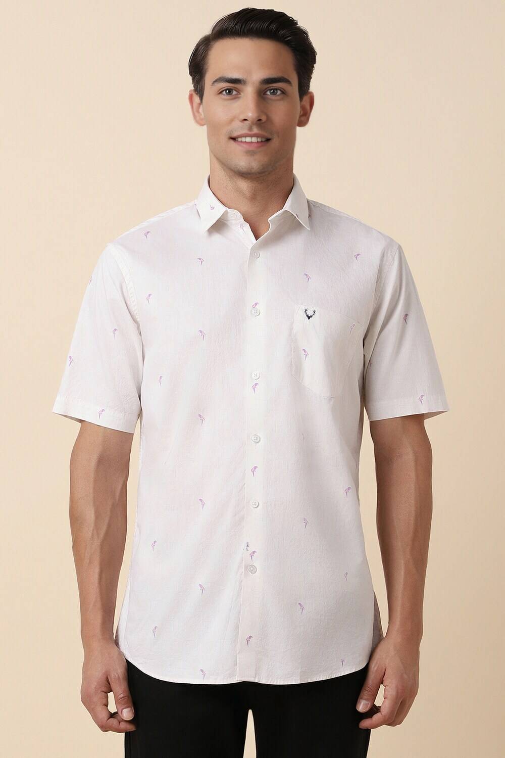 Allen Solly Men Printed Casual White Shirt