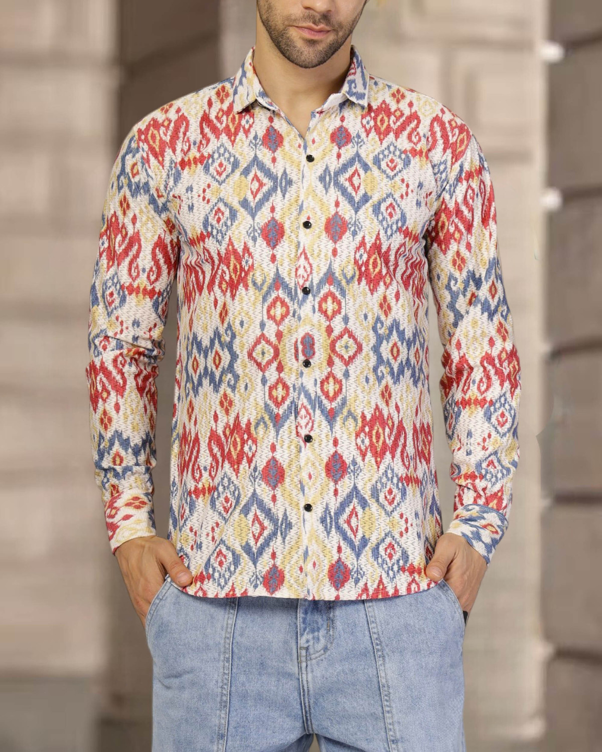 Image of METRONAUT Men Printed Casual Multicolor Shirt