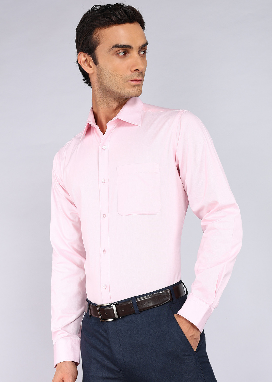 Image of Raymond Men Solid Formal Red Shirt