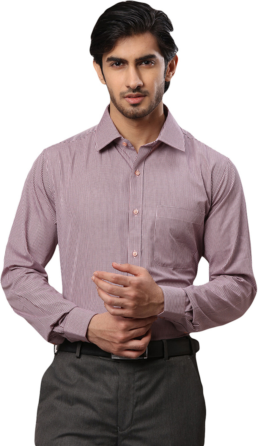Image of Raymond Men Checkered Formal Red Shirt