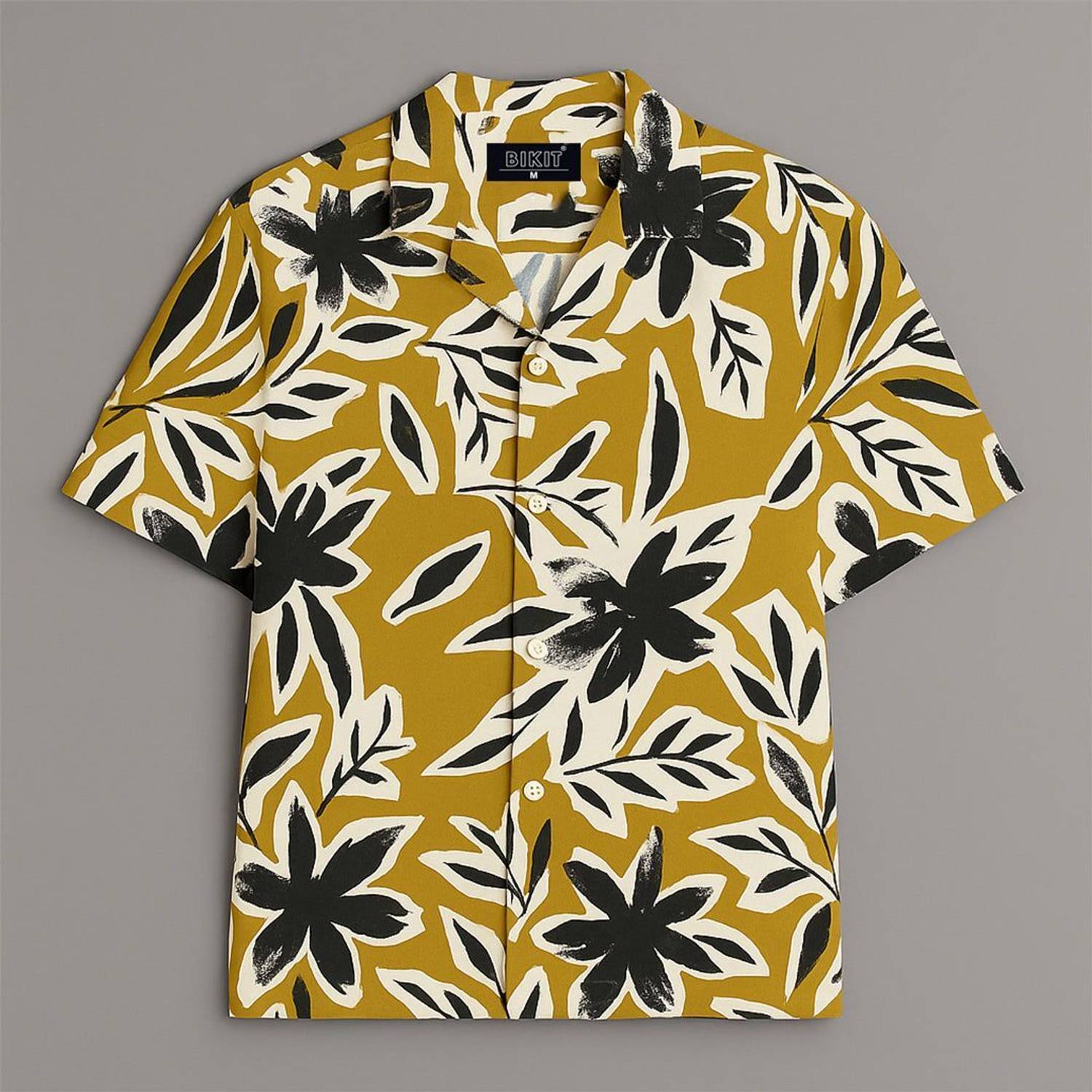 BIKIT Men Printed Casual Yellow Shirt