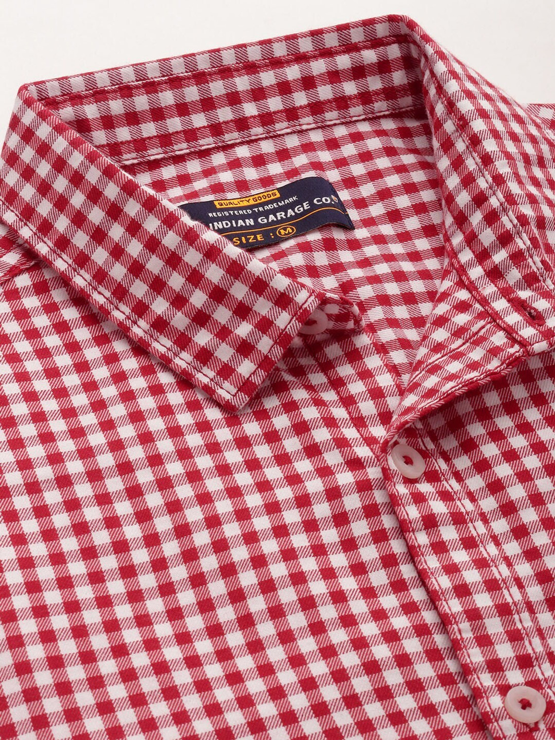 Image of The Indian Garage Co. Men Checkered Casual Red Shirt