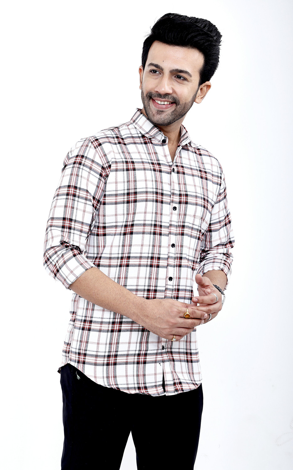Image of FATTY MOUSE Men Checkered Casual Multicolor Shirt