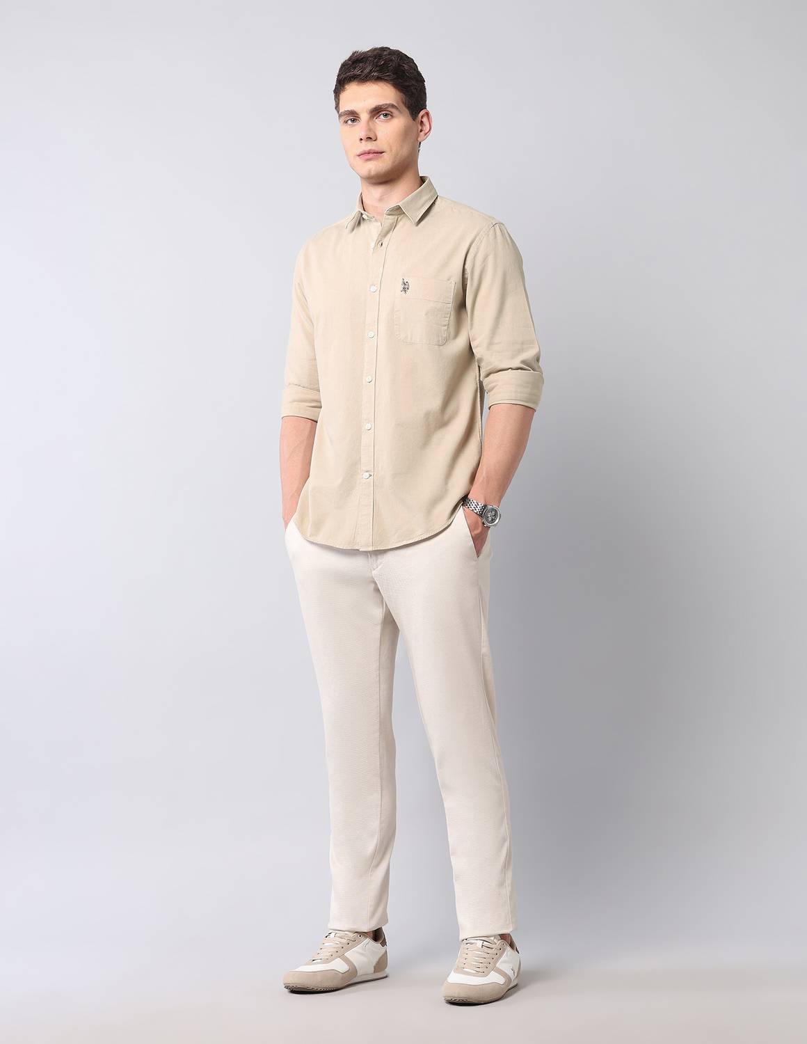 U.S. Polo Assn. Denim Co. Men Beige Shirt - Image 5