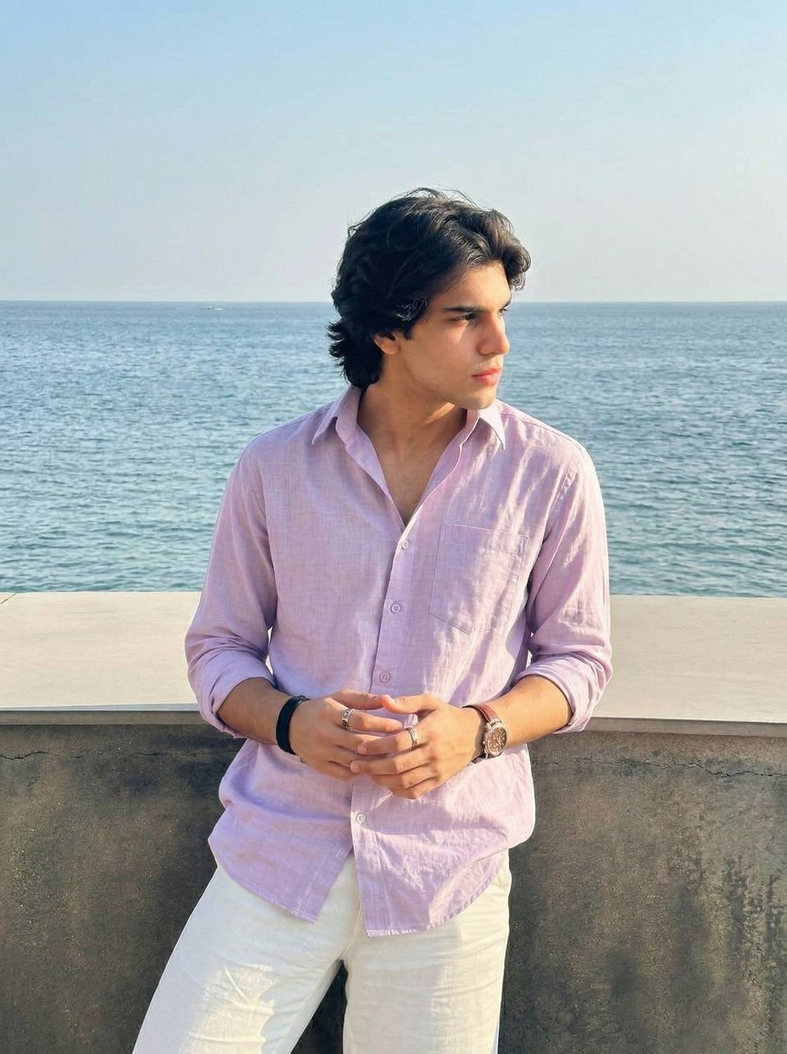 greet fashion Men Purple Casual Shirt