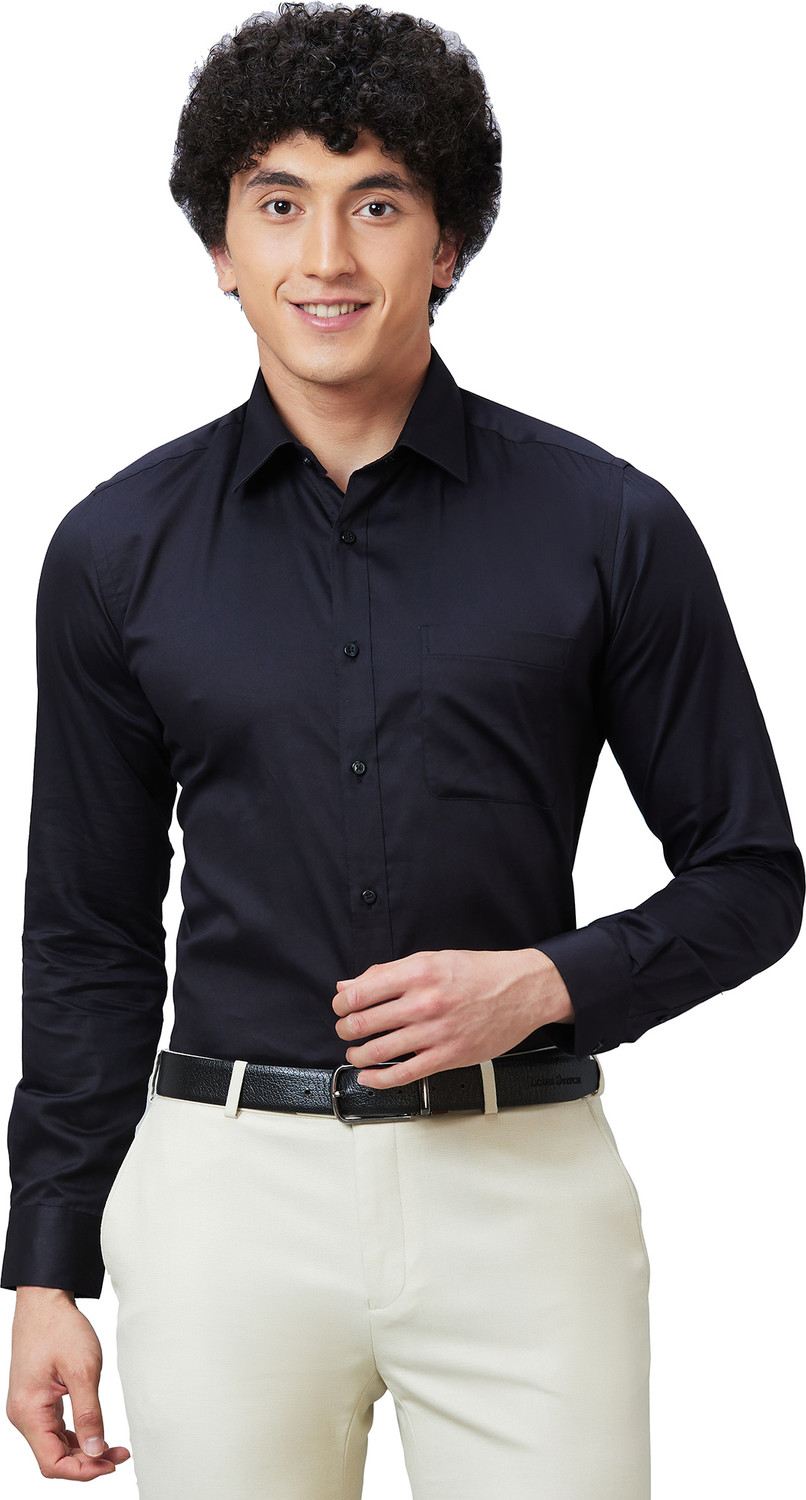 Image of Raymond Men Solid Formal Dark Blue Shirt