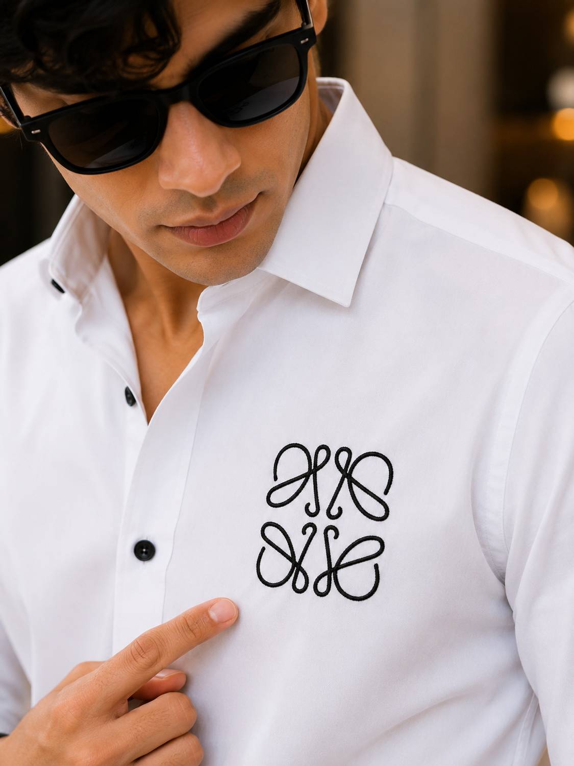 METRONAUT Men White Embroidered Shirt - Image 3