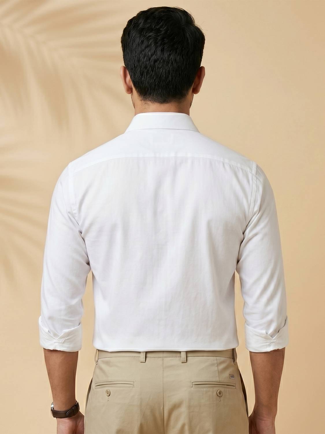 METRONAUT Men Solid Formal White Shirt - Image 2