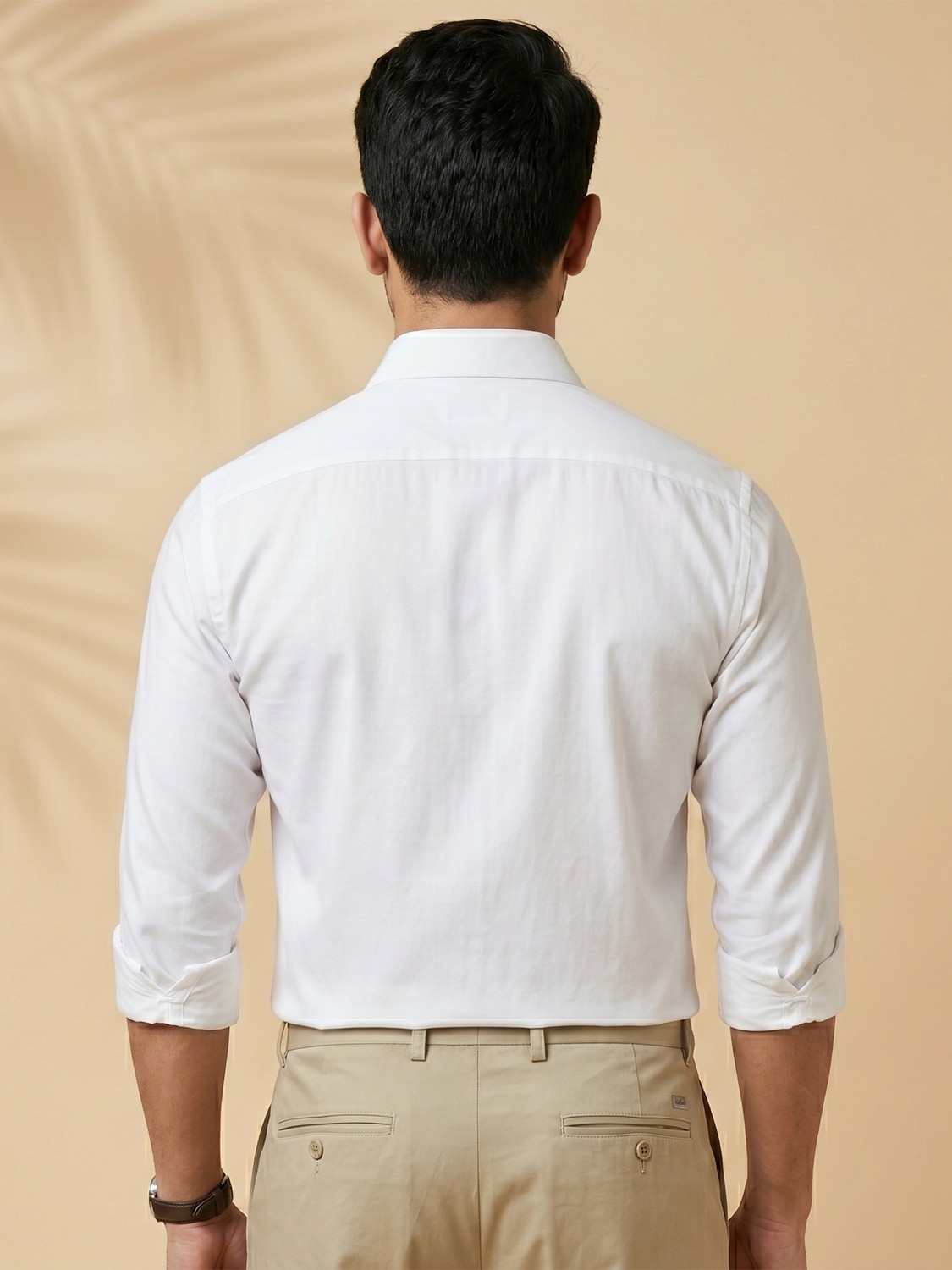 Image of METRONAUT Men Solid Formal White Shirt