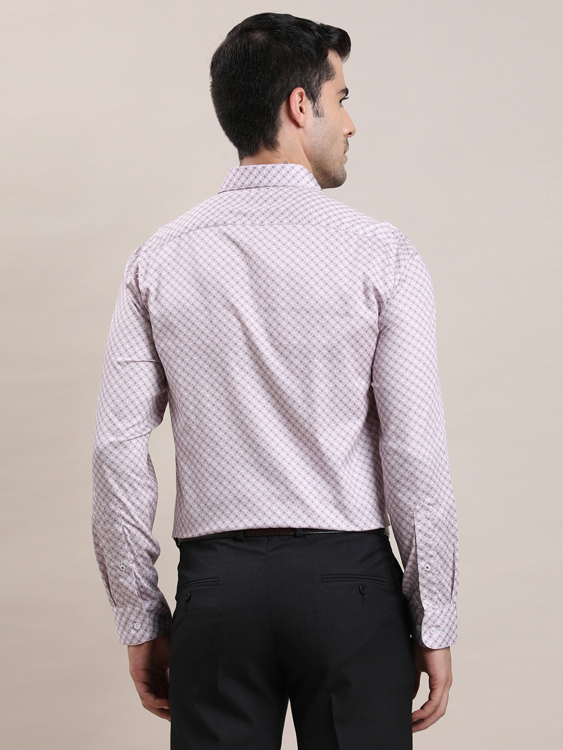 Image of TURTLE Men Printed Formal Purple Shirt