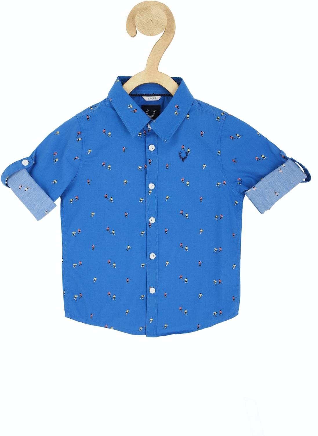 Allen Solly Boys Printed Casual Blue Shirt