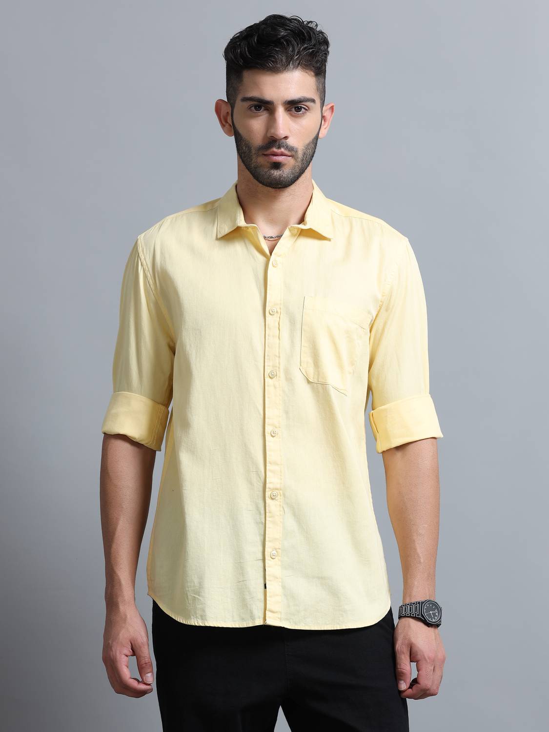 Proword Men Yellow Casual Shirt - Image 2