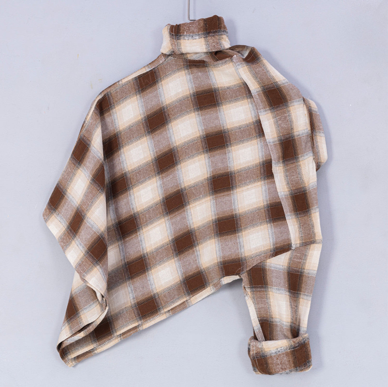 Image of CrownTain Men Checkered Casual Cream Shirt