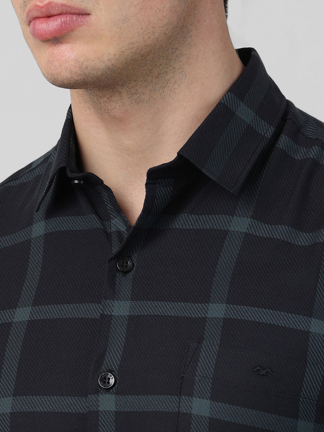 Image of MUFTI Men Checkered Casual Black, Brown Shirt