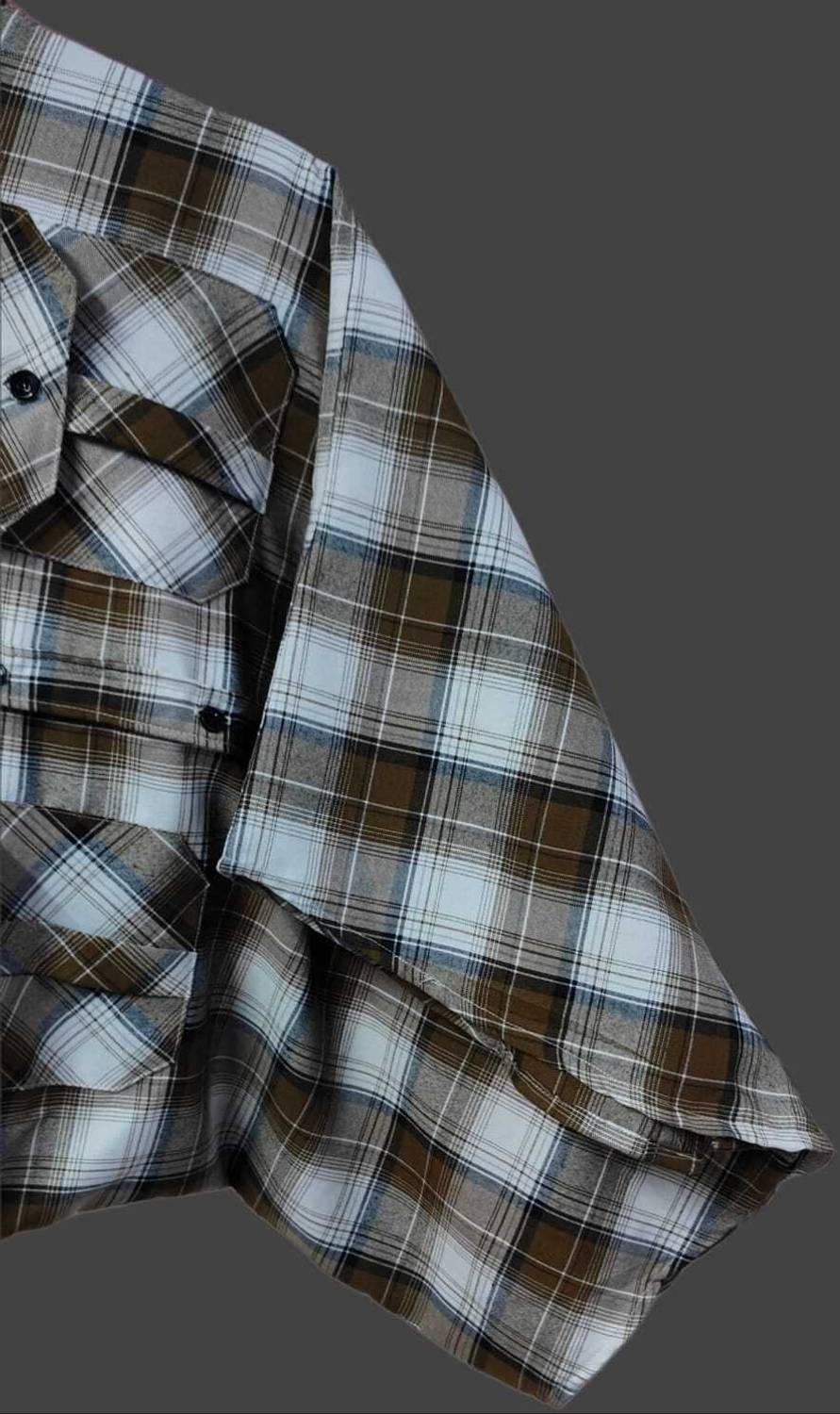 MUMIN Men Checkered Casual Brown, White Shirt - Image 4
