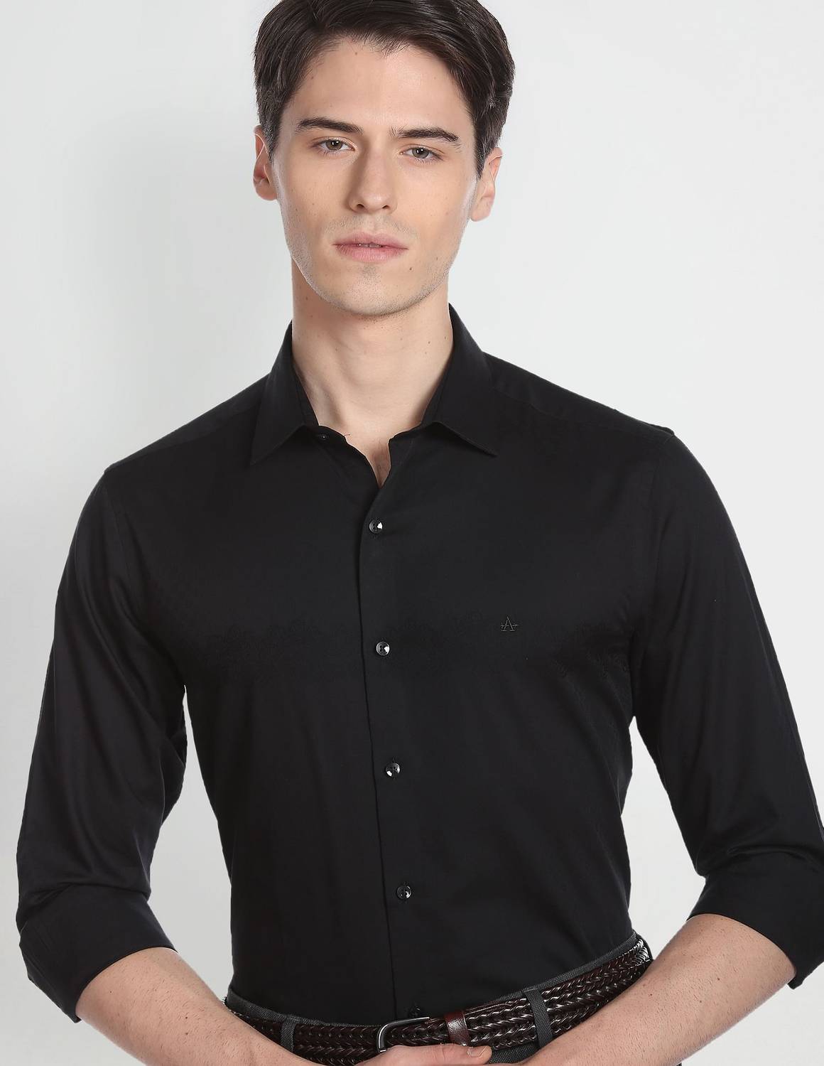 ARROW Men Solid Formal Black Shirt