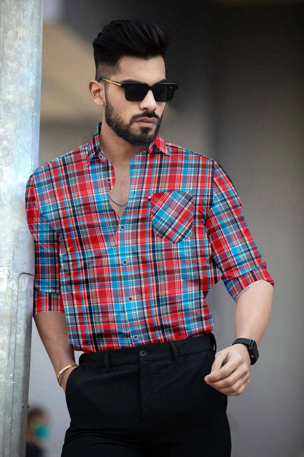 Bloviate Men Checkered Casual Multicolor Shirt