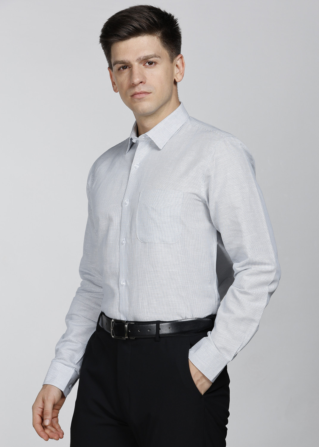 Image of PETER ENGLAND Men Slim Fit Striped Formal Shirt