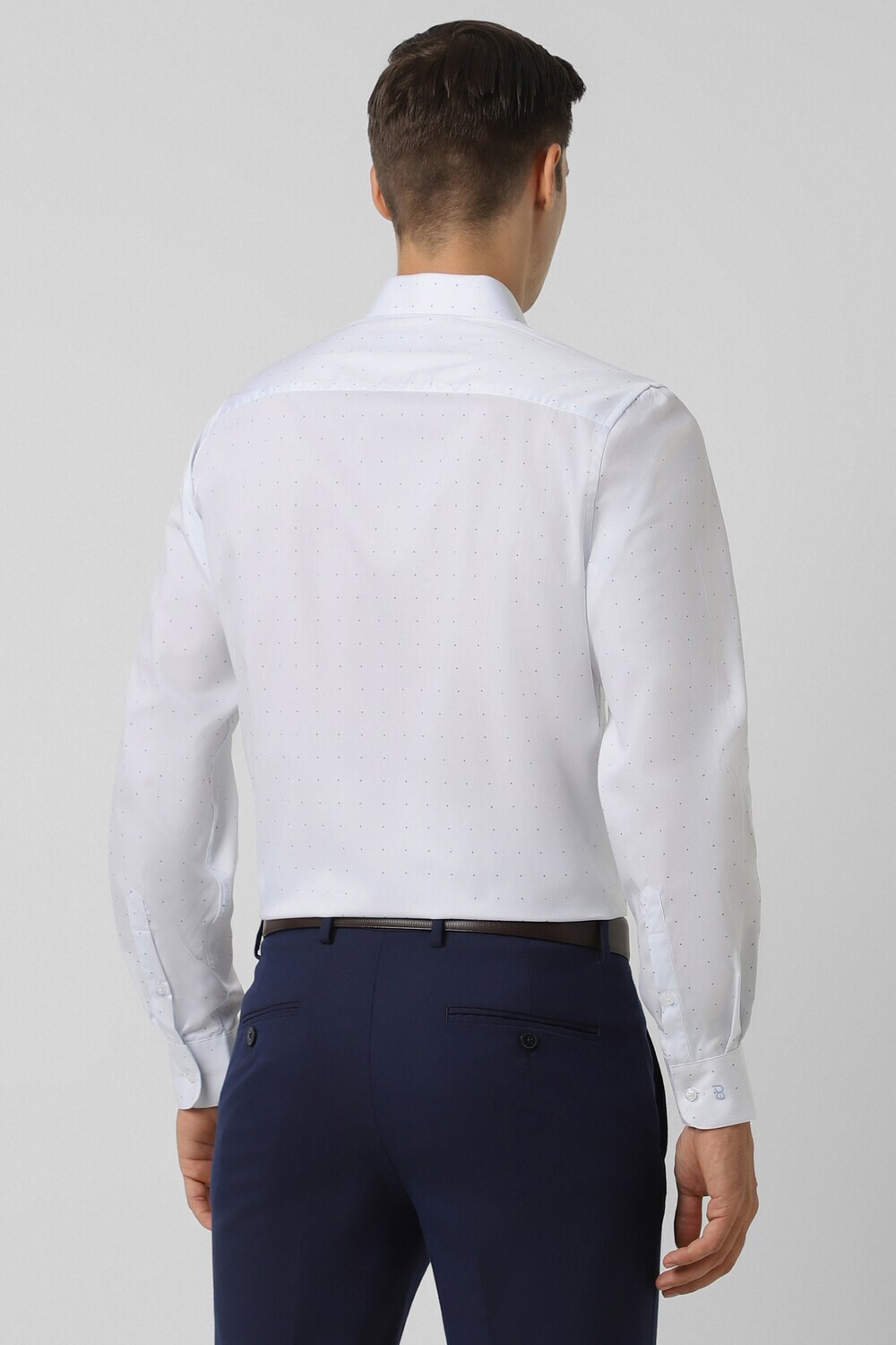 Image of PETER ENGLAND Men Printed Formal White Shirt
