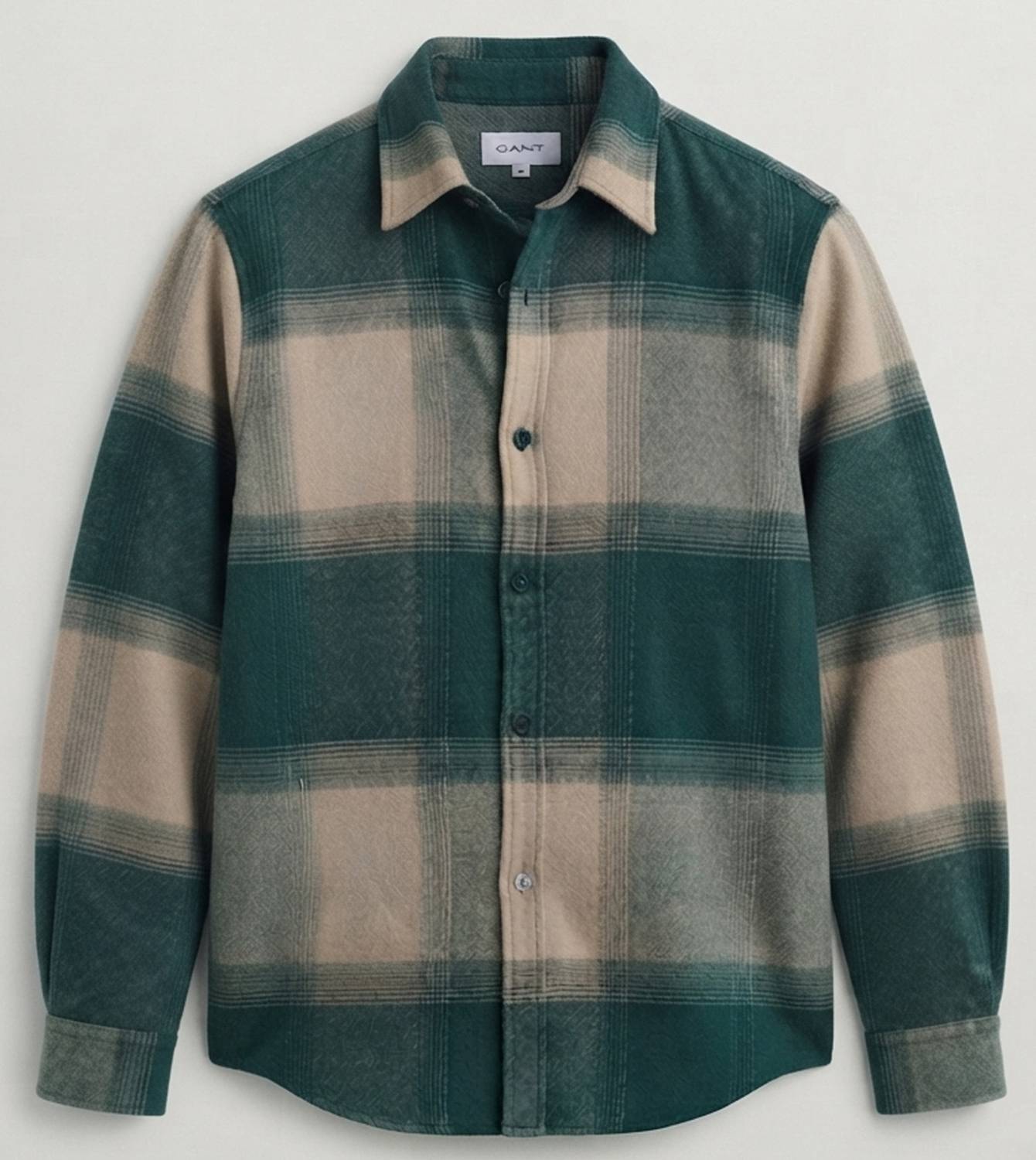 DEEMOON Men Checkered Casual Green Shirt
