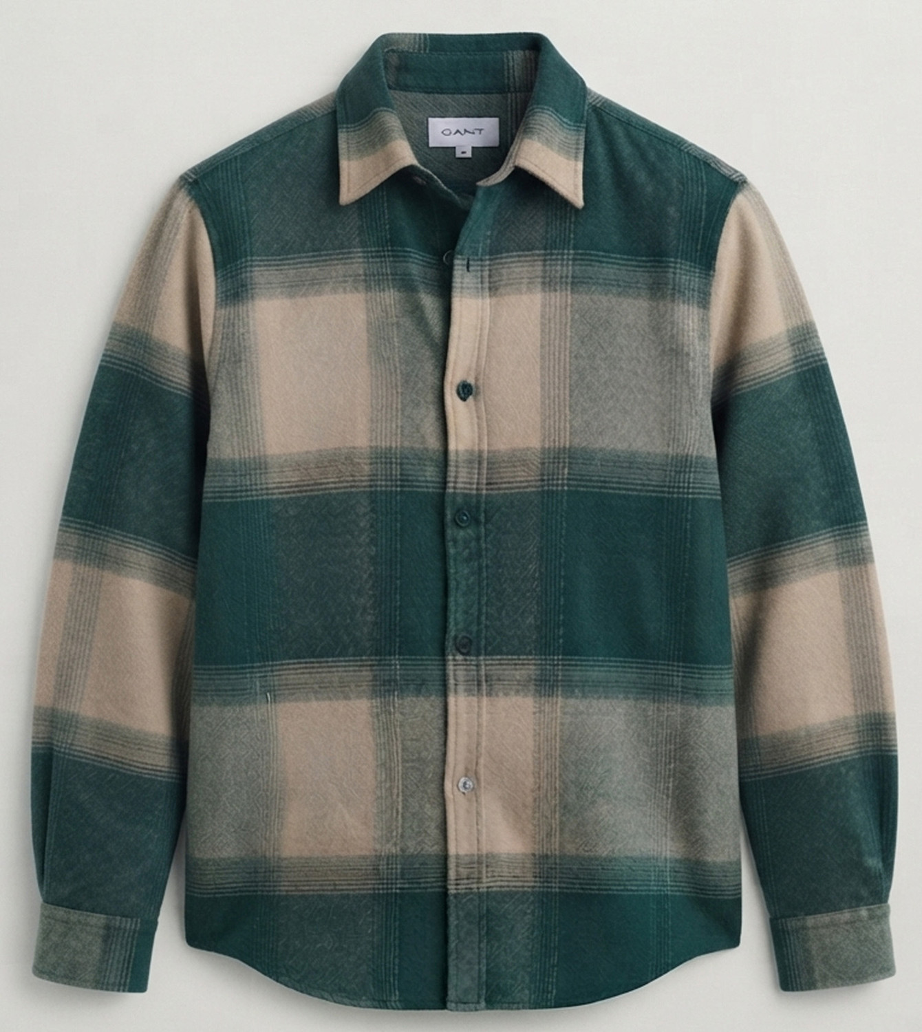 Image of DEEMOON Men Checkered Casual Green Shirt