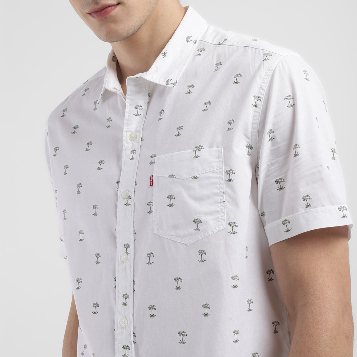 Image of LEVI'S Men Printed Casual White Shirt