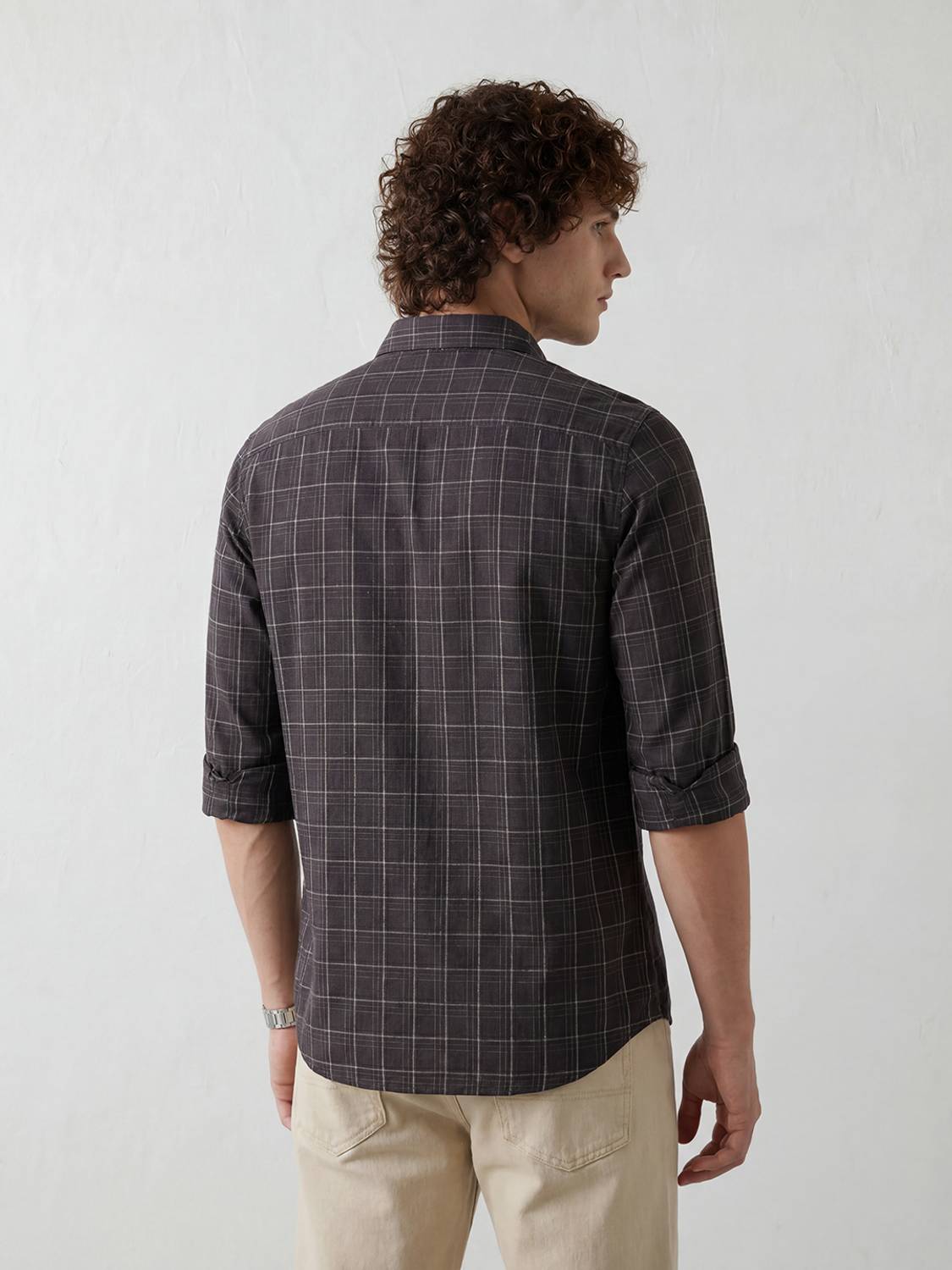 WROGN Men Checkered Casual Brown Shirt - Image 3
