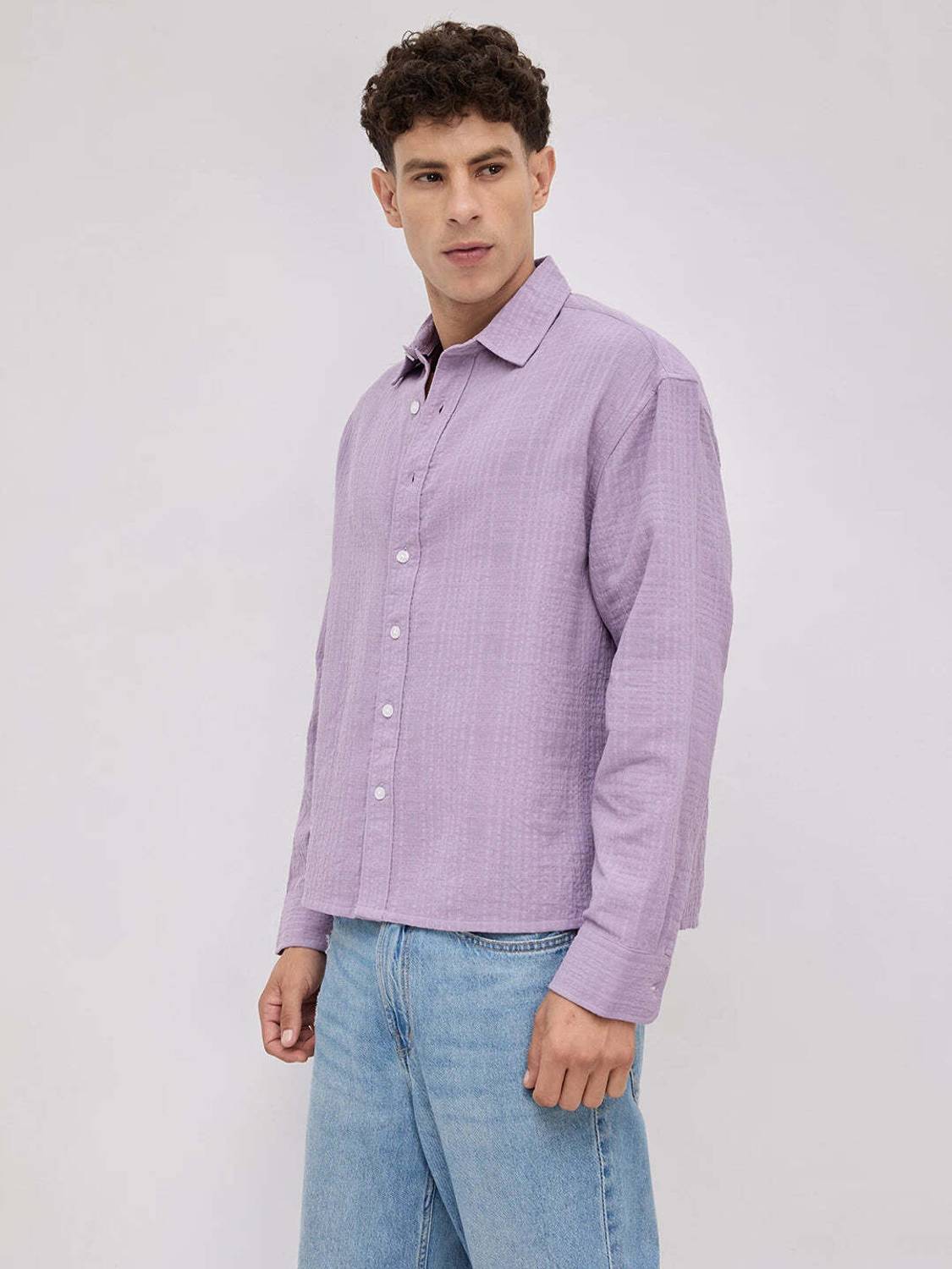 VASTRADO Men Purple Casual Shirt - Image 5