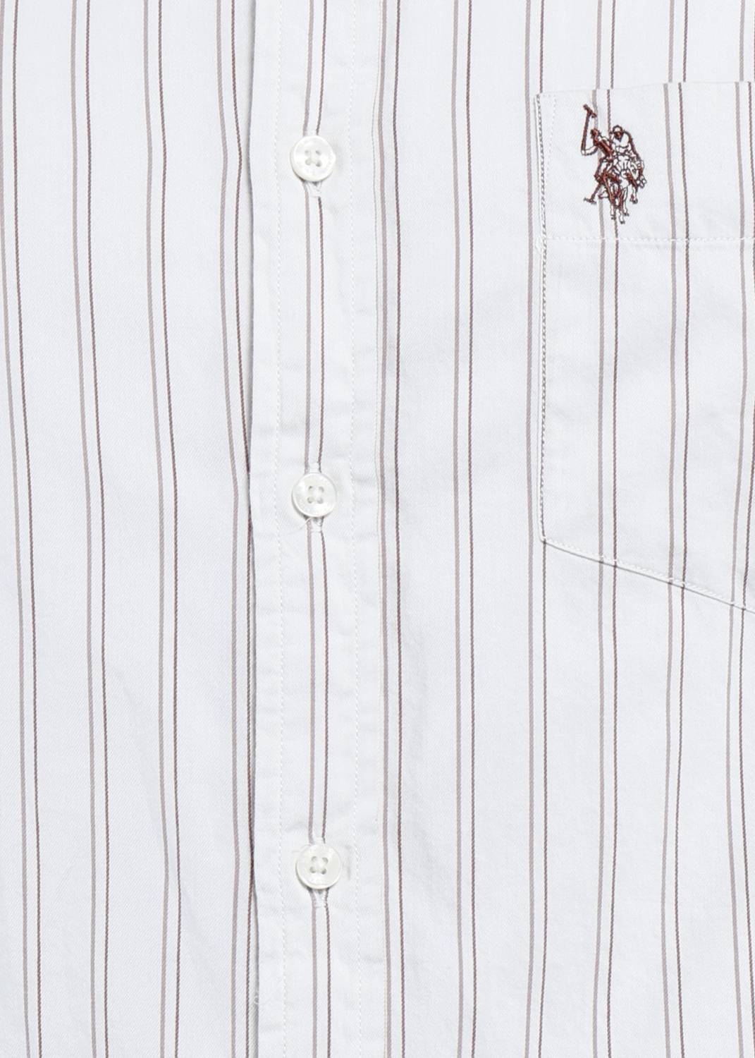 U.S. POLO ASSN. Men Striped Casual White Shirt - Image 5