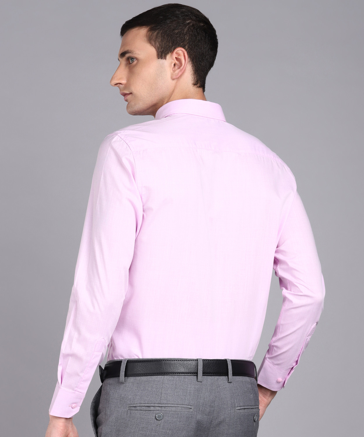 Image of SAM & JACK Men Self Design Formal Pink Shirt