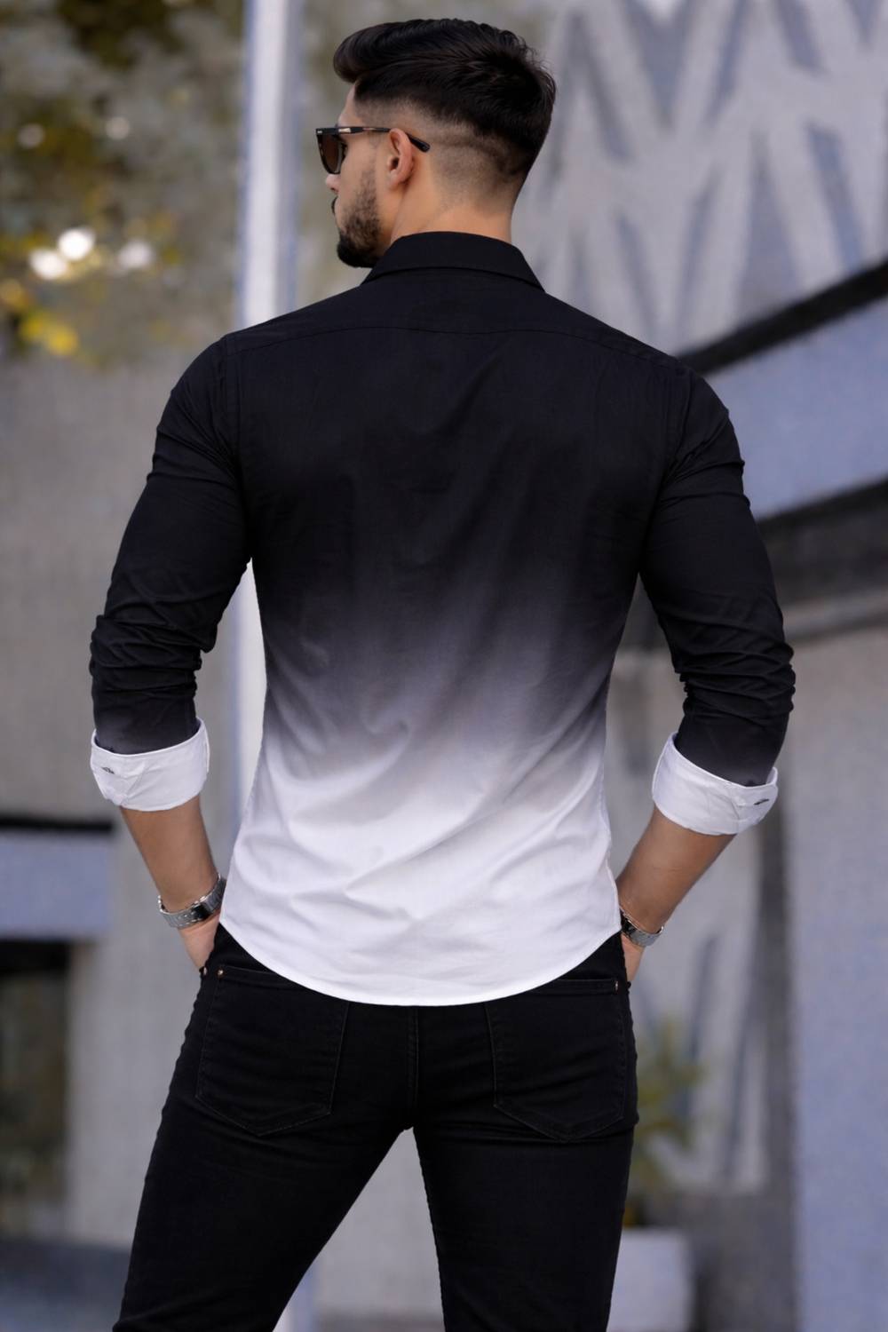 Uiriuy Men Black Color Block Casual Shirt - Image 2