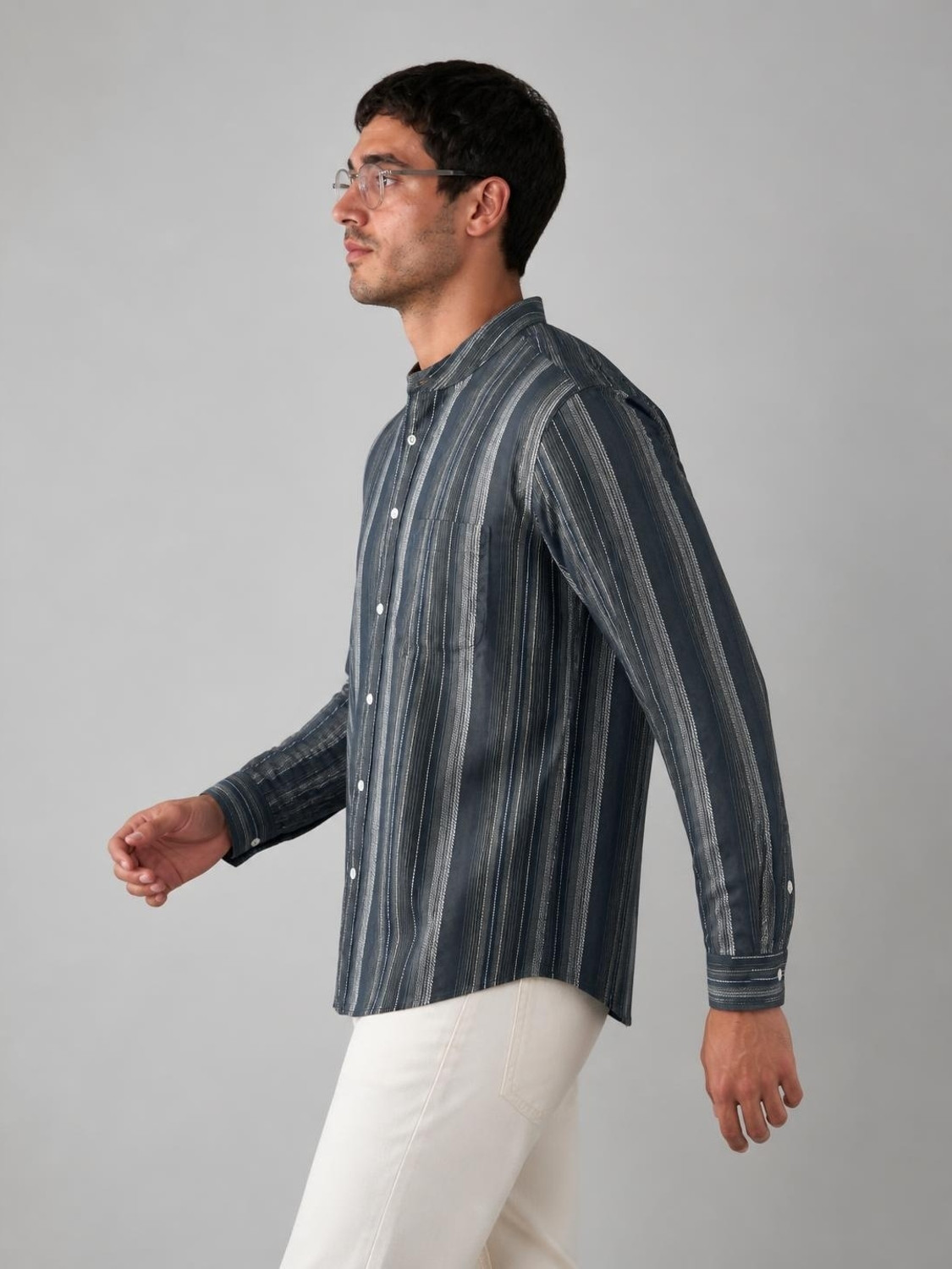 Image of Allen Solly Men Regular Fit Striped Casual Shirt