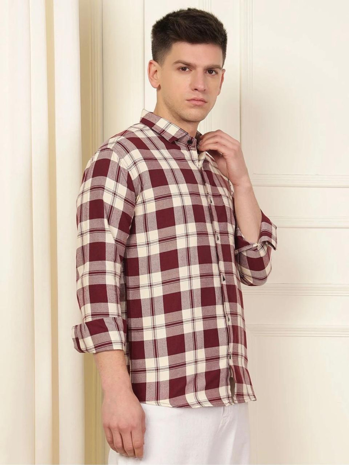 Image of Shimak International Men Checkered Casual Multicolor Shirt