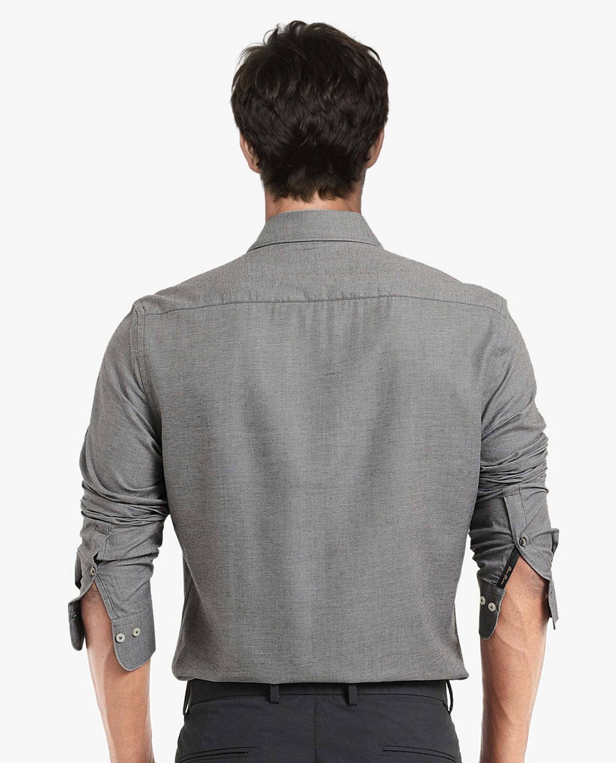 Image of RARE RABBIT Men Solid Casual Black Shirt