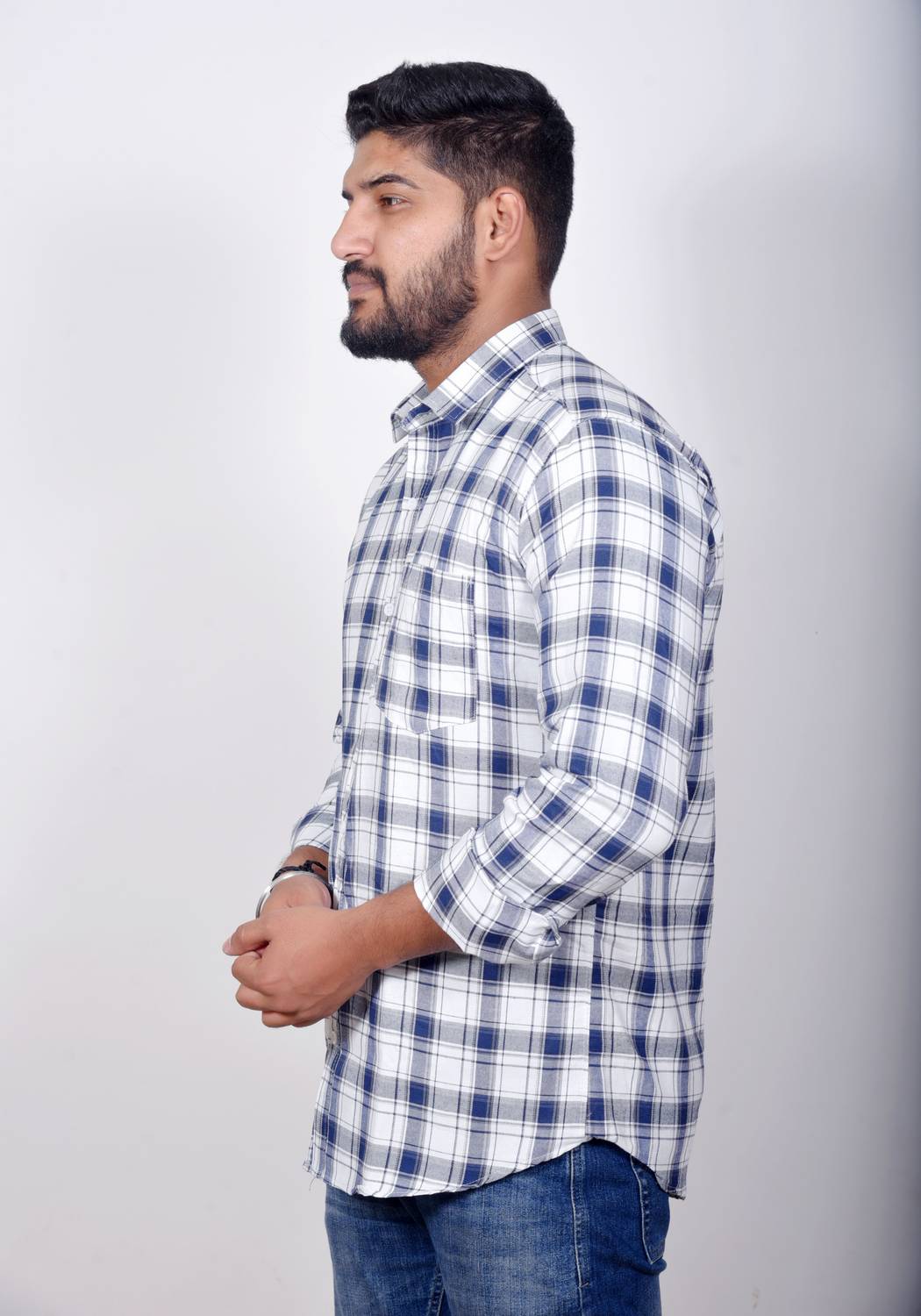 Z-NEX Men Checkered Casual White Shirt - Buy Z-NEX Men Checkered
