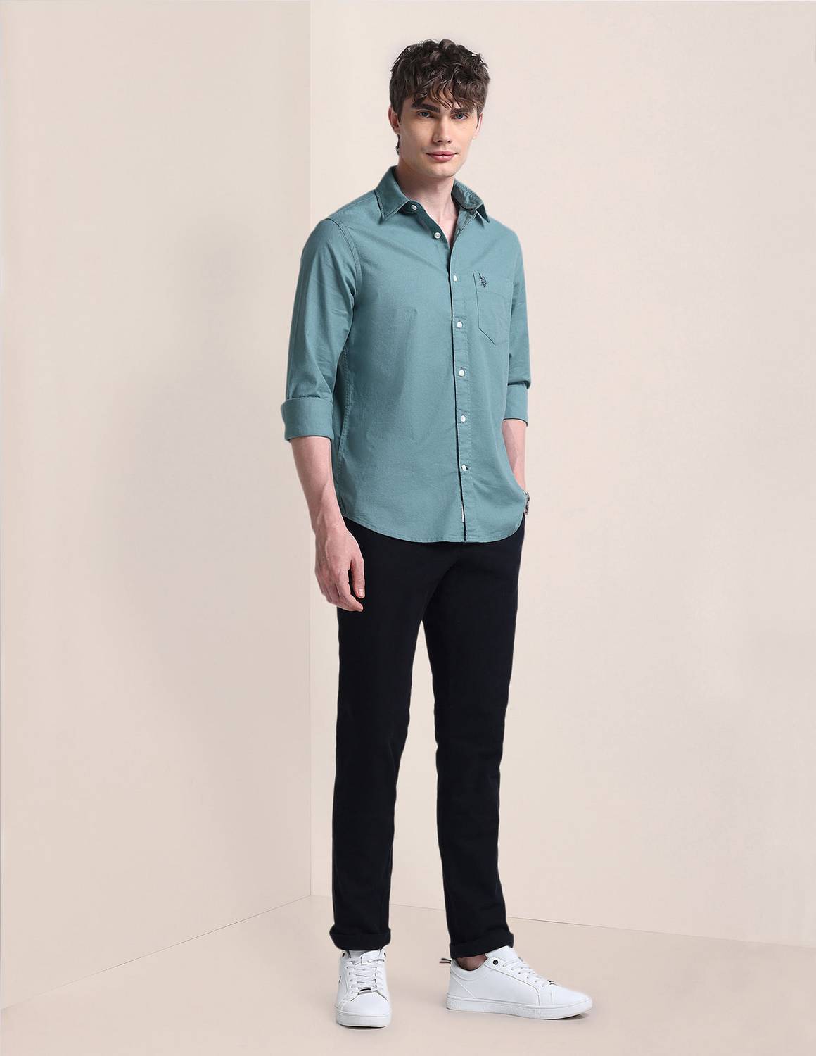 U.S. POLO ASSN. Men Light Green Casual Shirt - Image 3