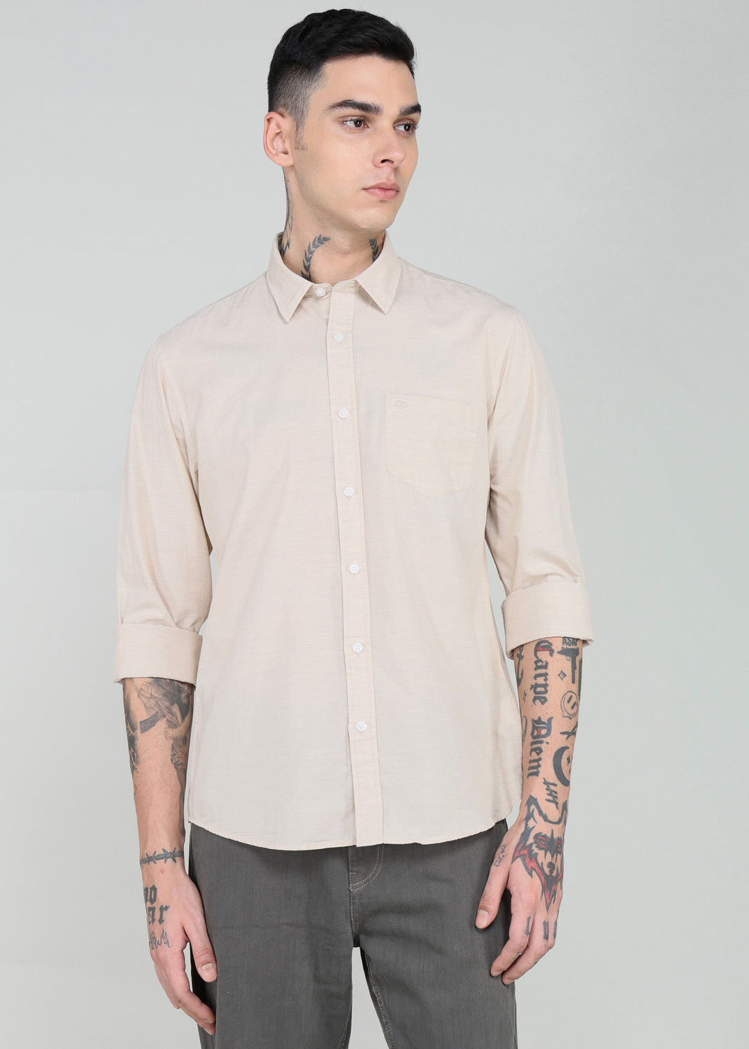 Image of PETER ENGLAND Men Slim Fit Solid Casual Shirt