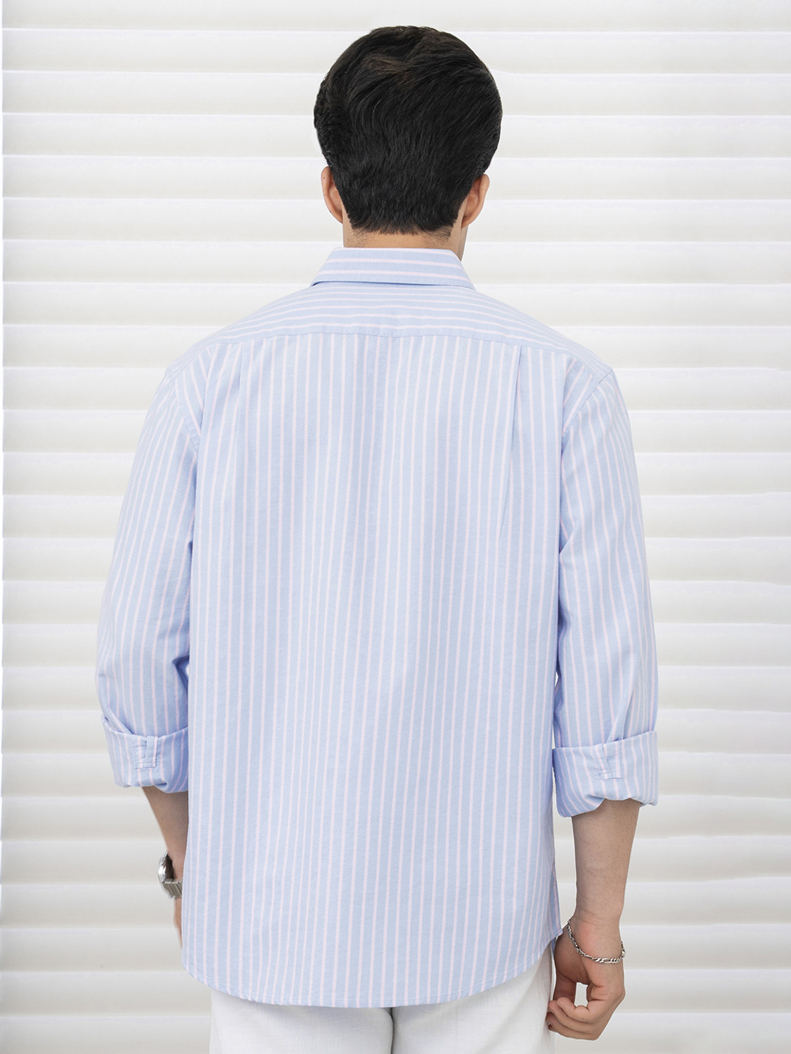 Image of RED TAPE Men Striped Casual Blue Shirt